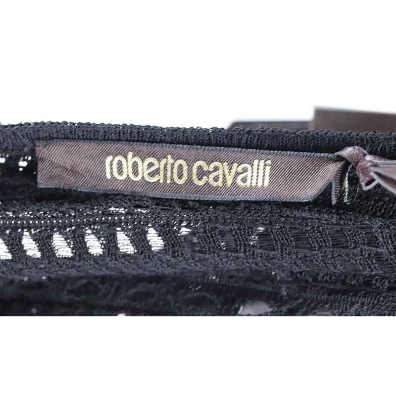 Black Roberto Cavalli Embellished Cutout Stretch Knit Maxi Dress IT 40 UK 8 