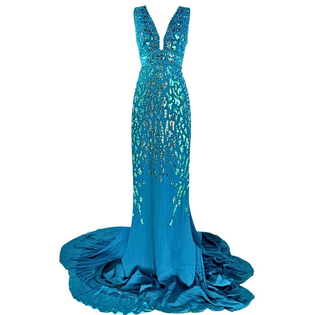 Roberto Cavalli - 
Robe du soir en soie avec ornements 
Printemps/Été 2011 
Taille 40IT