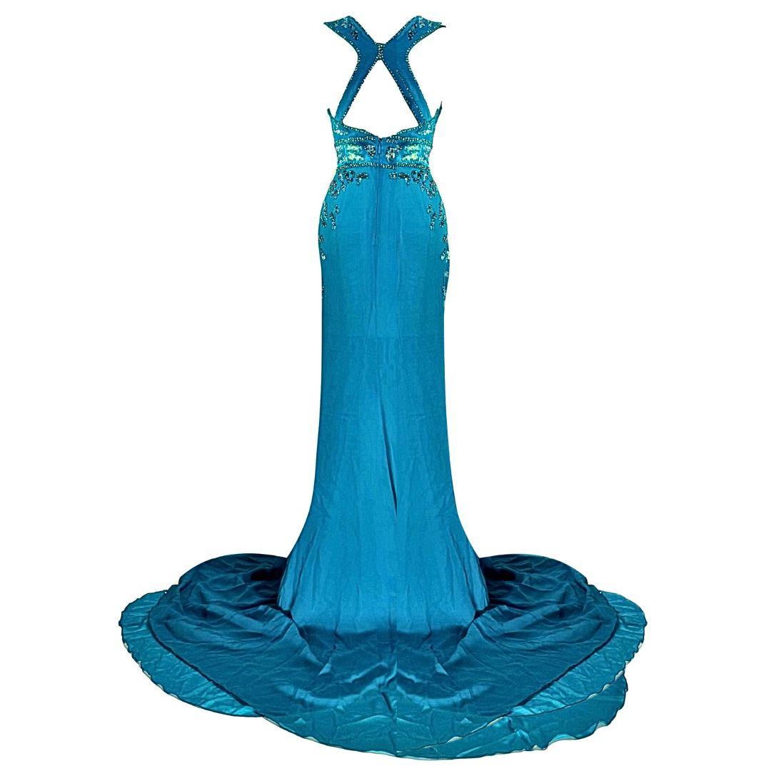 Robe du soir en soie avec ornements Roberto Cavalli Printemps/Été 2011 Taille 40IT Bon état - En vente à Saint Petersburg, FL