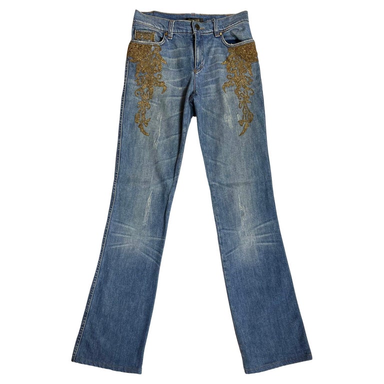 Jeans ricamati Roberto Cavalli, anni 2000 in vendita su 1stDibs Italia