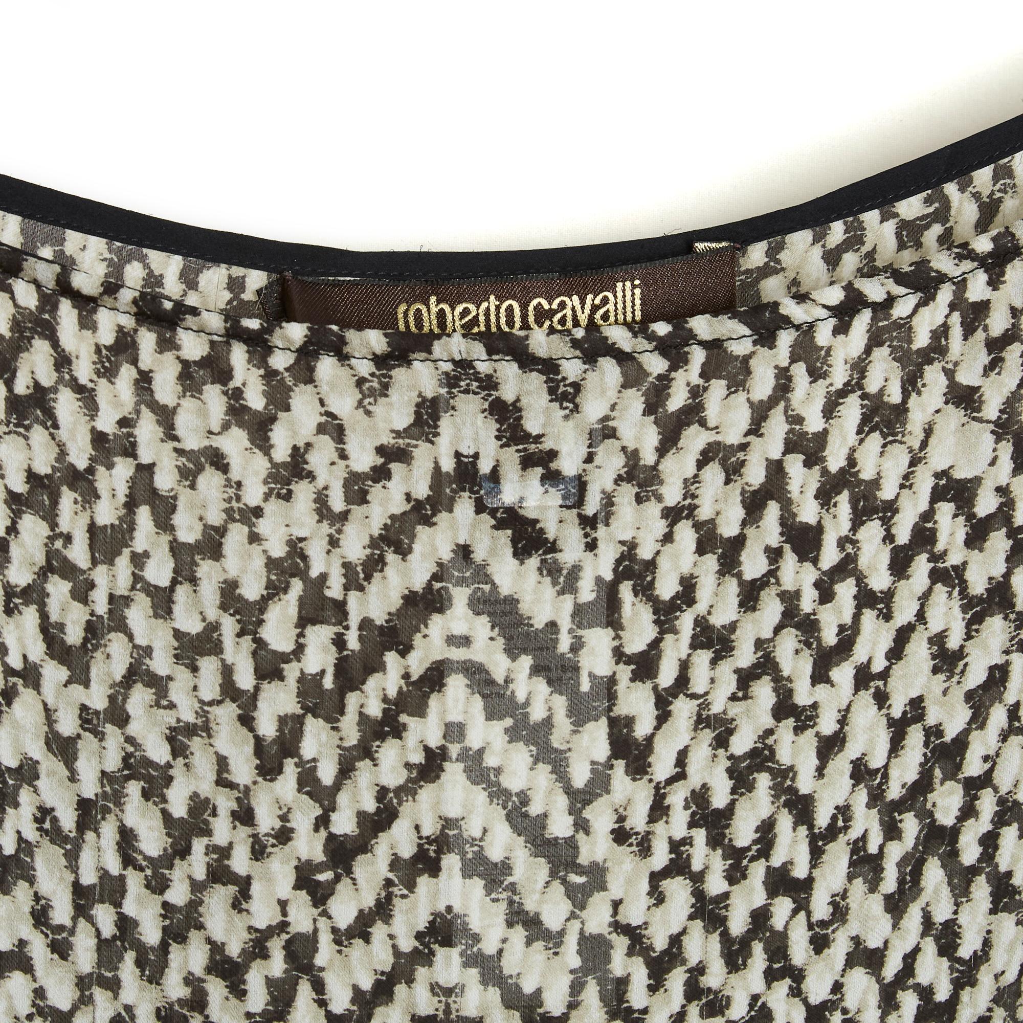 Roberto Cavalli Ensemble FR38 Top Blouse Pants Silk Fire Print UK10 US8 For Sale 2