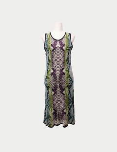 Roberto Cavalli Multicolor Snake Print Maxi Dress - EU 44