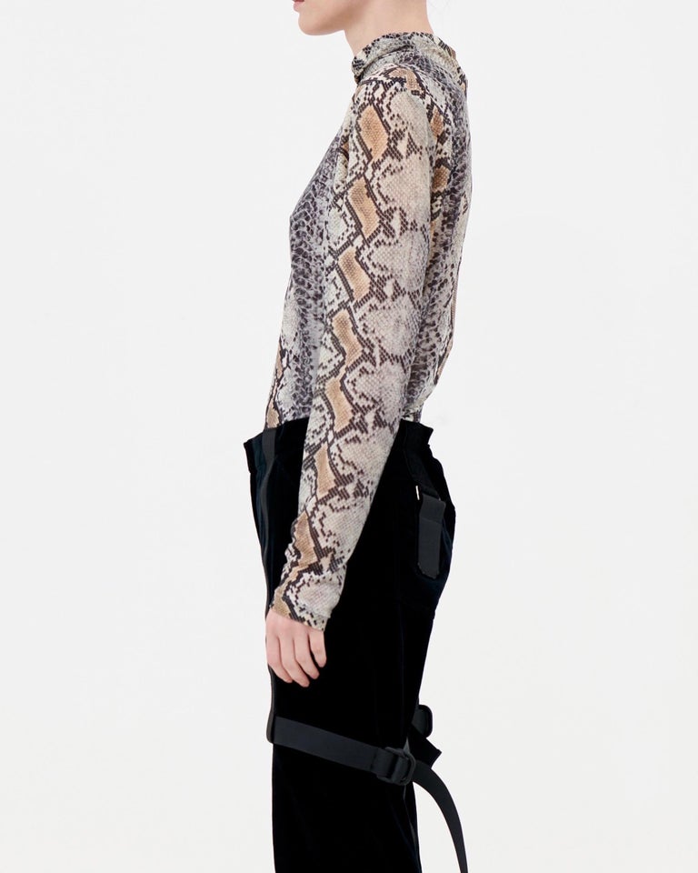 Roberto Cavalli F/W 1998 python print turtleneck top For Sale at 1stDibs