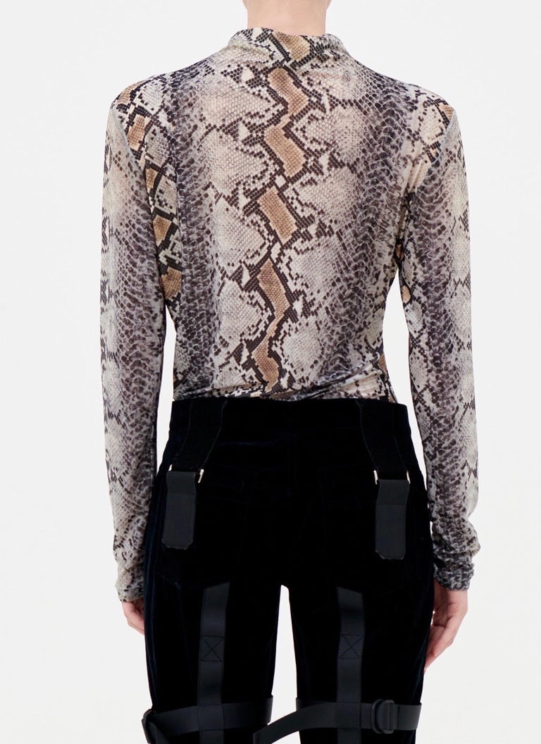 Roberto Cavalli F/W 1998 python print turtleneck top For Sale at 1stDibs