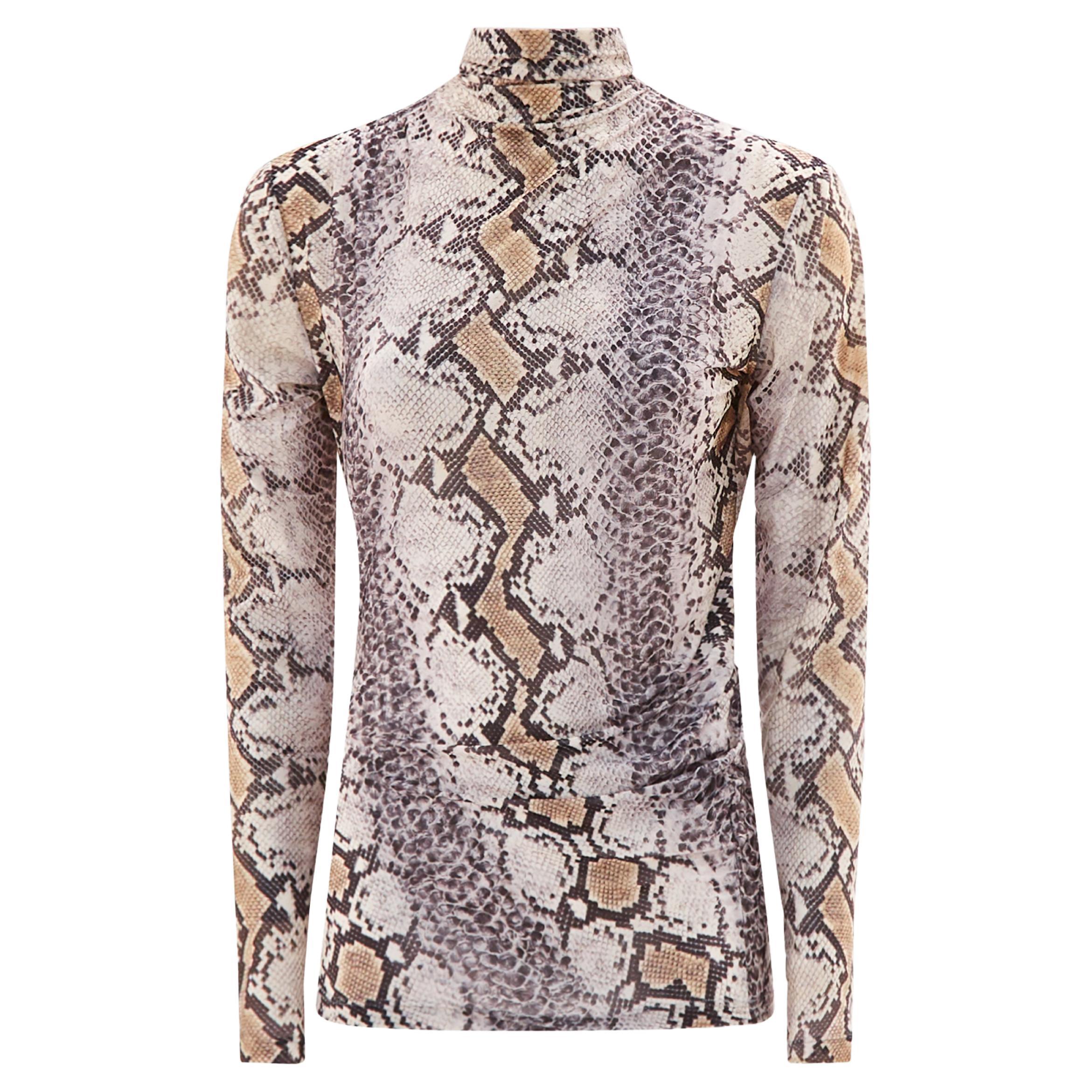 Top à col roulé imprimé python Roberto Cavalli F/W 1998 en vente