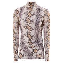 Roberto Cavalli H/W 1998 Rollkragenpullover-Top mit Python-Druck