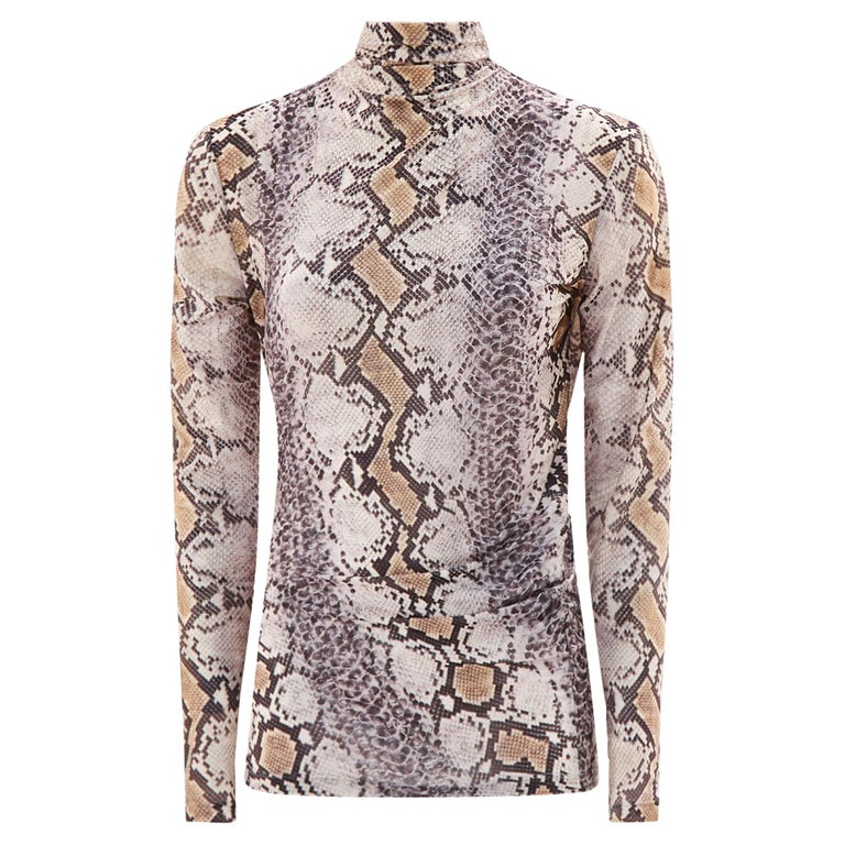 Roberto Cavalli F/W 1998 python print turtleneck top For Sale at 1stDibs