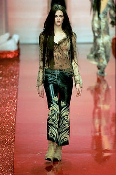 Roberto Cavalli F/W 1999 Leopard Print Silk Chiffon Blouse