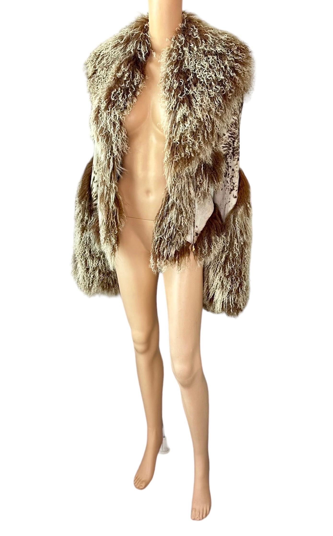 Roberto Cavalli F/W 1999 Runway Shearling Leather & Fur Jacket Coat 6