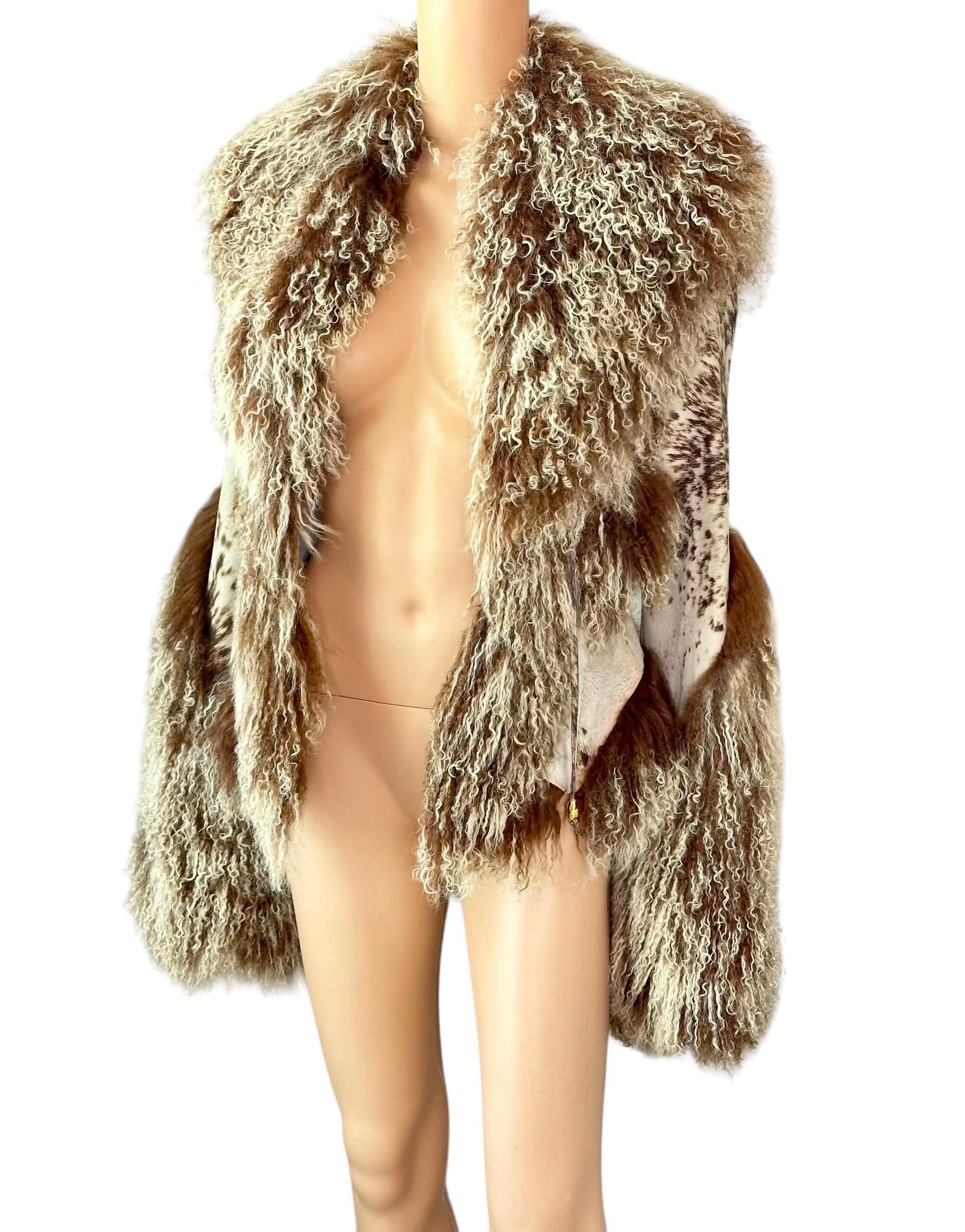 Roberto Cavalli F/W 1999 Runway Shearling Leather & Fur Jacket Coat 7