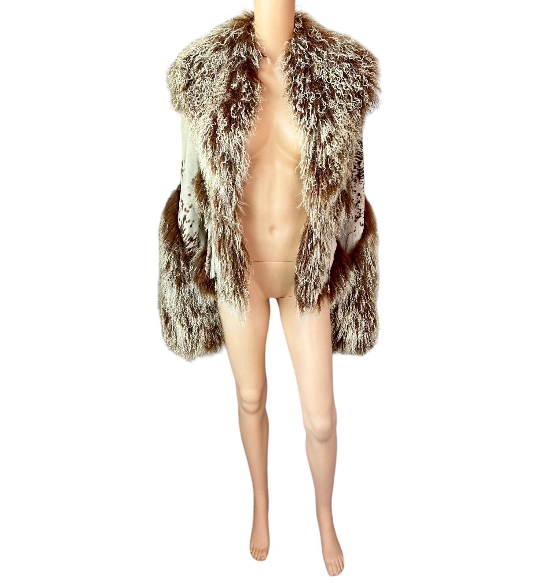 Roberto Cavalli F/W 1999 Runway Shearling Leather & Fur Jacket Coat 9