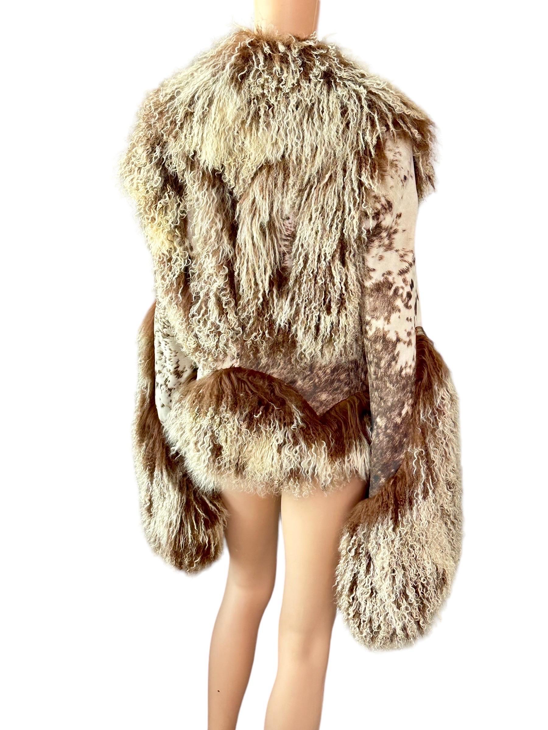 Roberto Cavalli F/W 1999 Runway Shearling Leather & Fur Jacket Coat 10