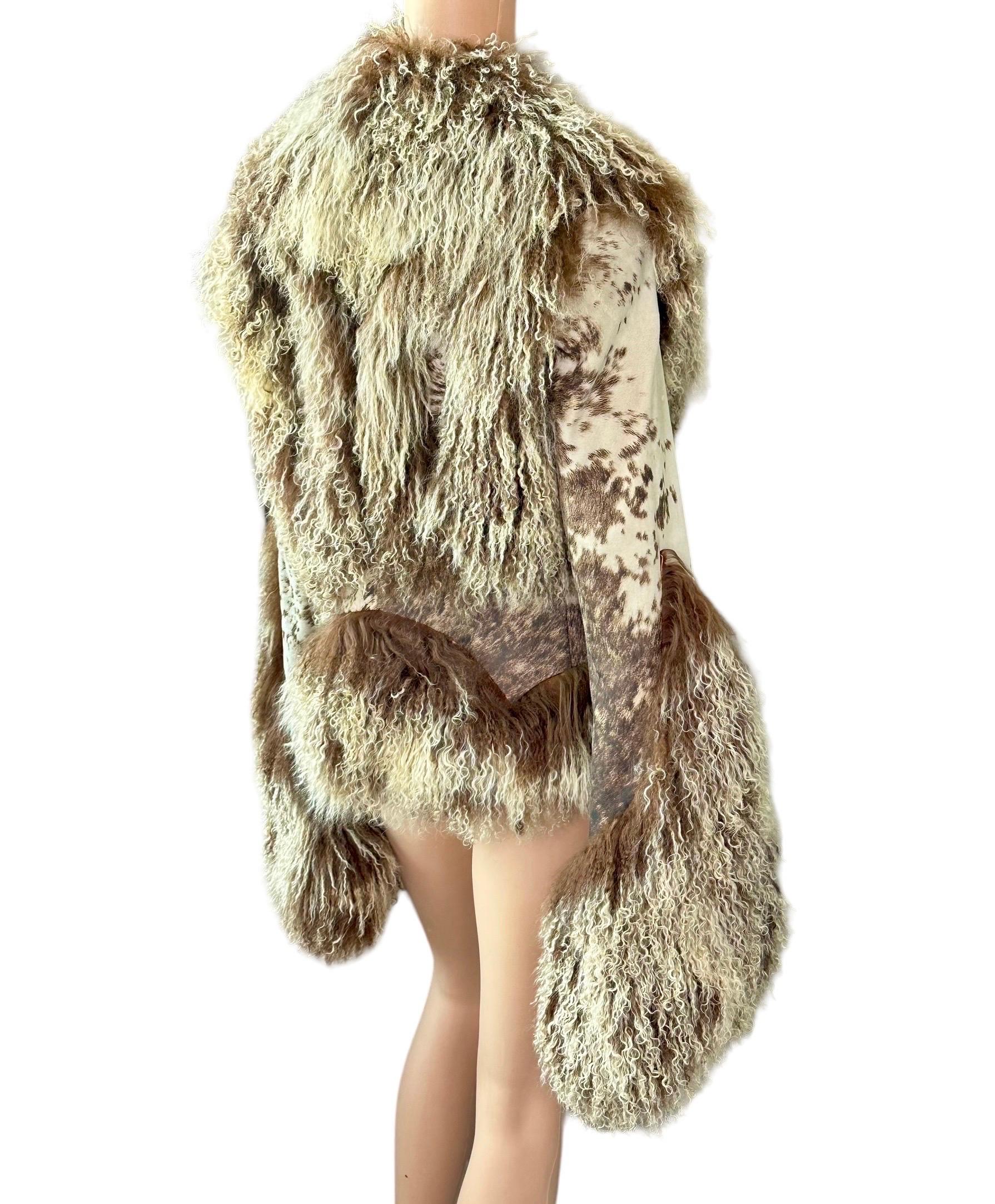 Roberto Cavalli F/W 1999 Runway Shearling Leather & Fur Jacket Coat 11