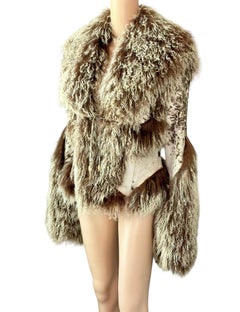 Roberto Cavalli F/W 1999 Runway Shearling Leather & Fur Jacket Coat