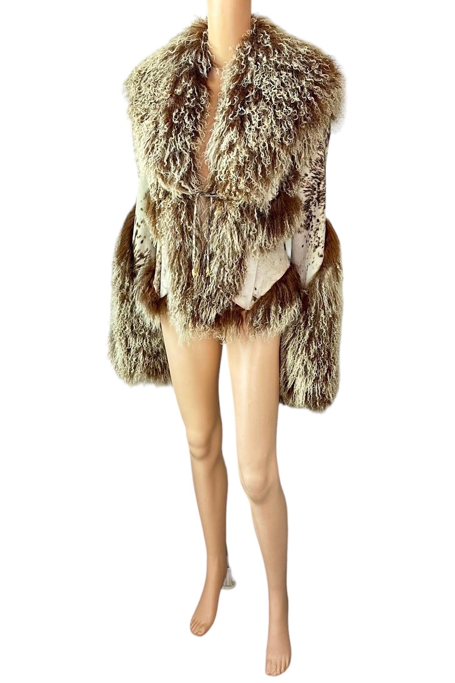 Roberto Cavalli F/W 1999 Runway Shearling Leather & Fur Jacket Coat 3