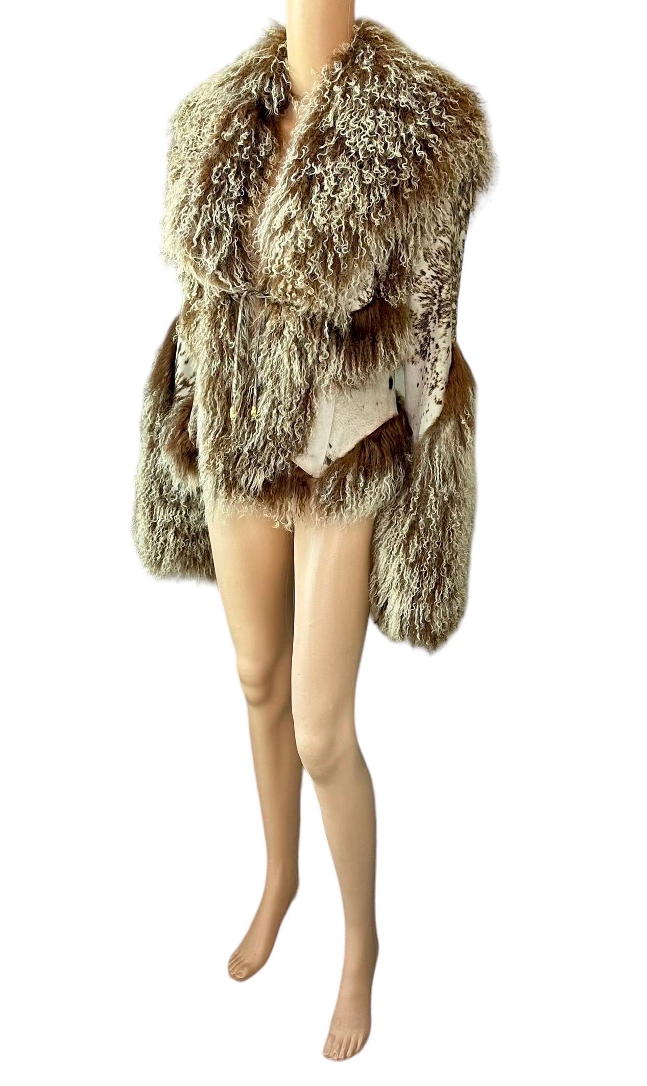 Roberto Cavalli F/W 1999 Runway Shearling Leather & Fur Jacket Coat 4