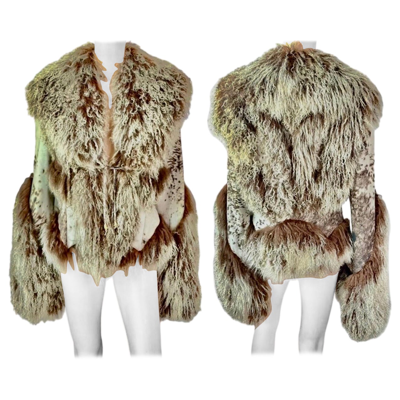 Roberto Cavalli F/W 1999 Runway Shearling Leather & Fur Jacket Coat