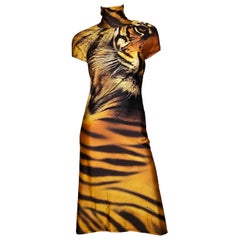 Roberto Cavalli - Robe à découpes et imprimé tigre, automne-hiver 2000