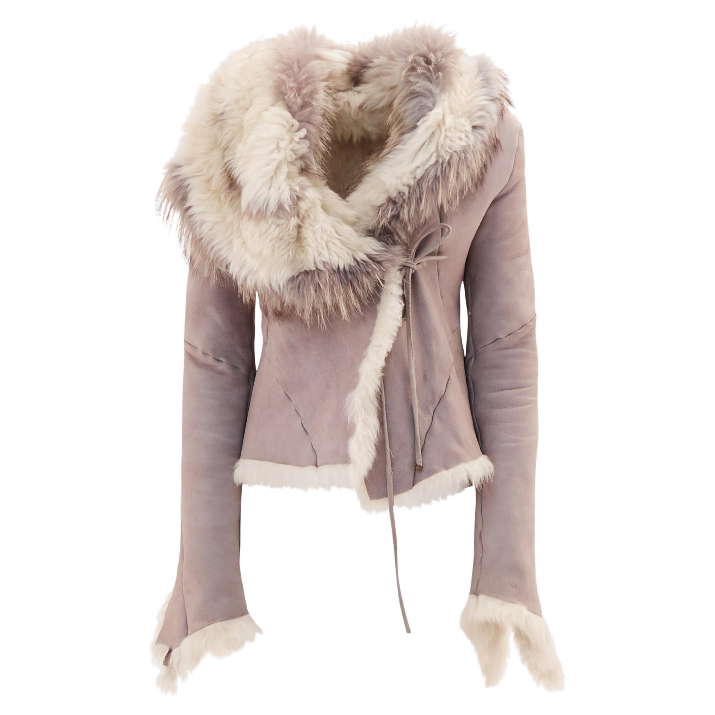 Veste asymétrique en fourrure de mouton Roberto Cavalli F/W 2001