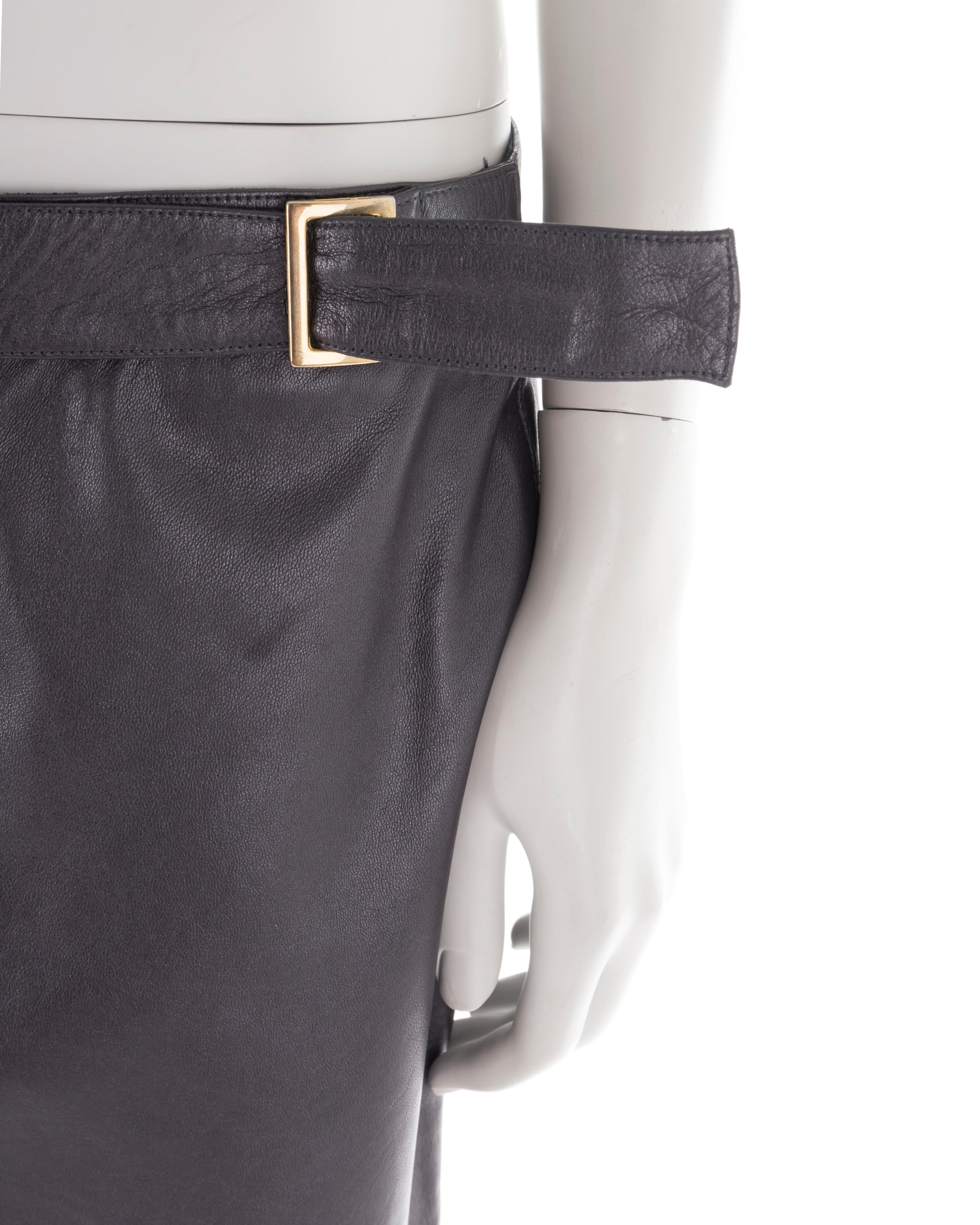 Roberto Cavalli F/W 2001 black leather laser cut pants For Sale 1