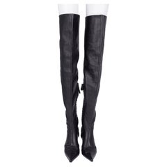 Roberto Cavalli F/W 2001 black thigh high leather boots
