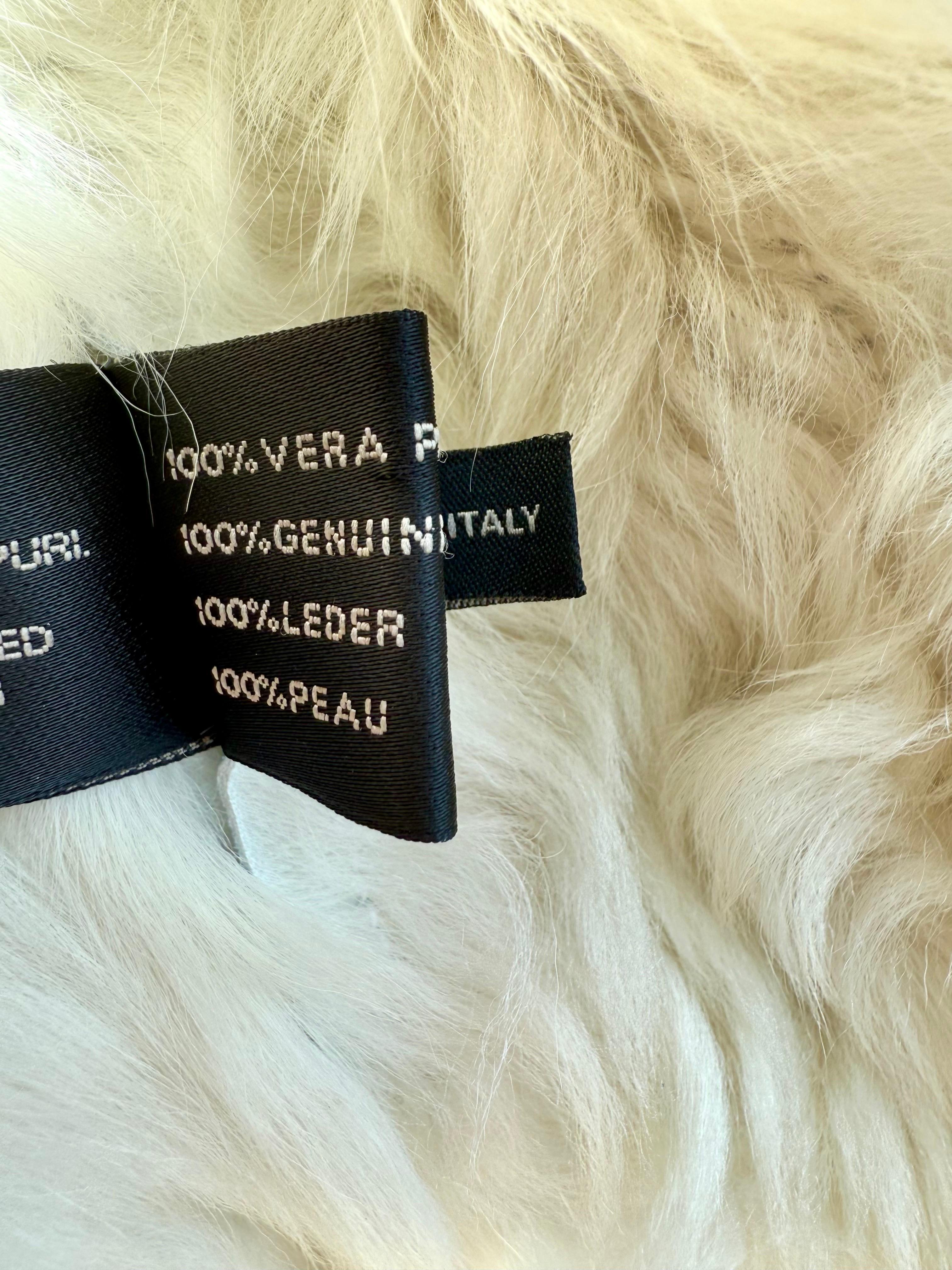 Roberto Cavalli F/W 2001 Blue Tie Dye Shearling Leather & Fox Fur Jacket Coat For Sale 13