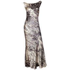 Roberto Cavalli F/W 2001 Diamond print Silk Gown