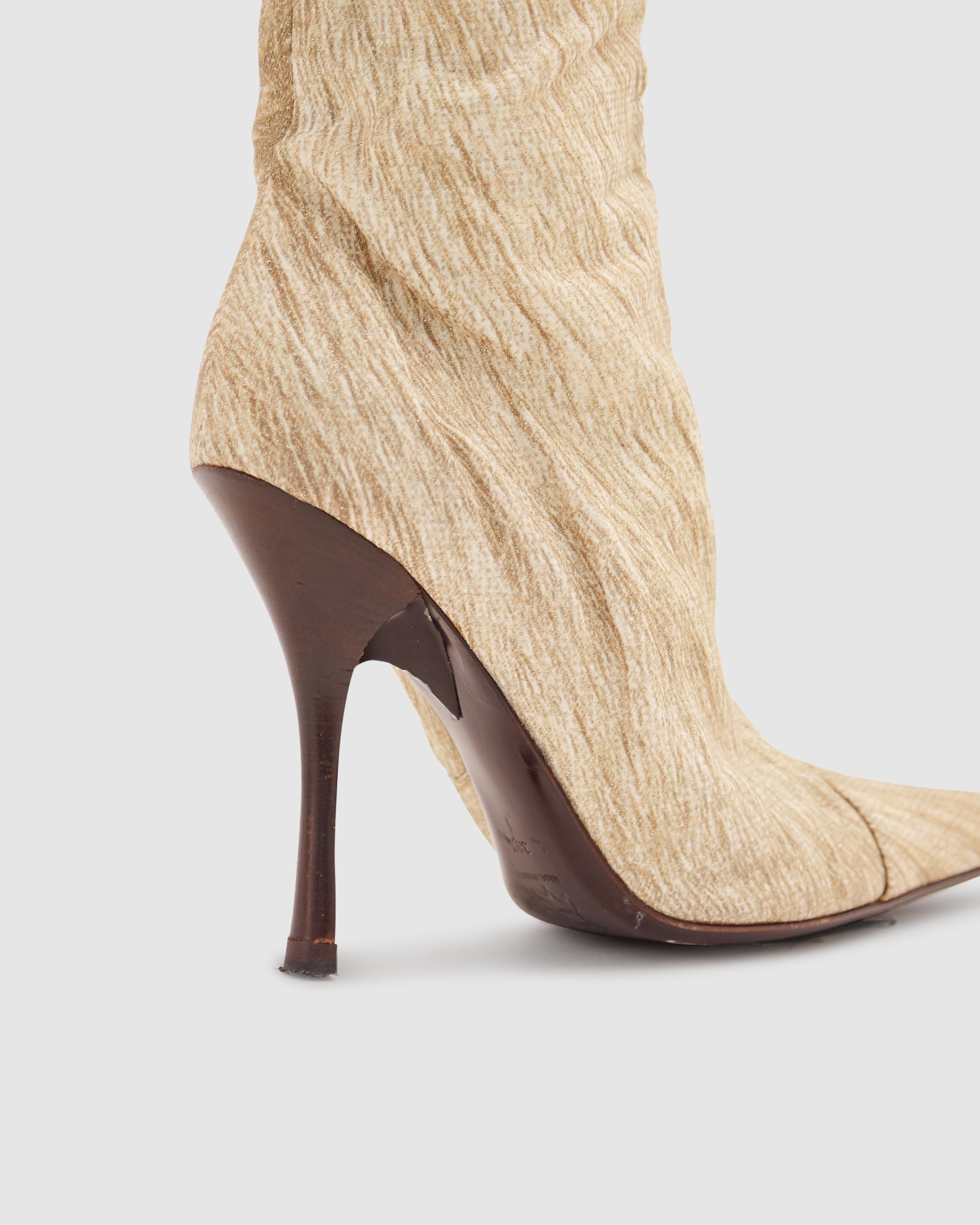 Roberto Cavalli F/W 2001 glitter fur print boots 1