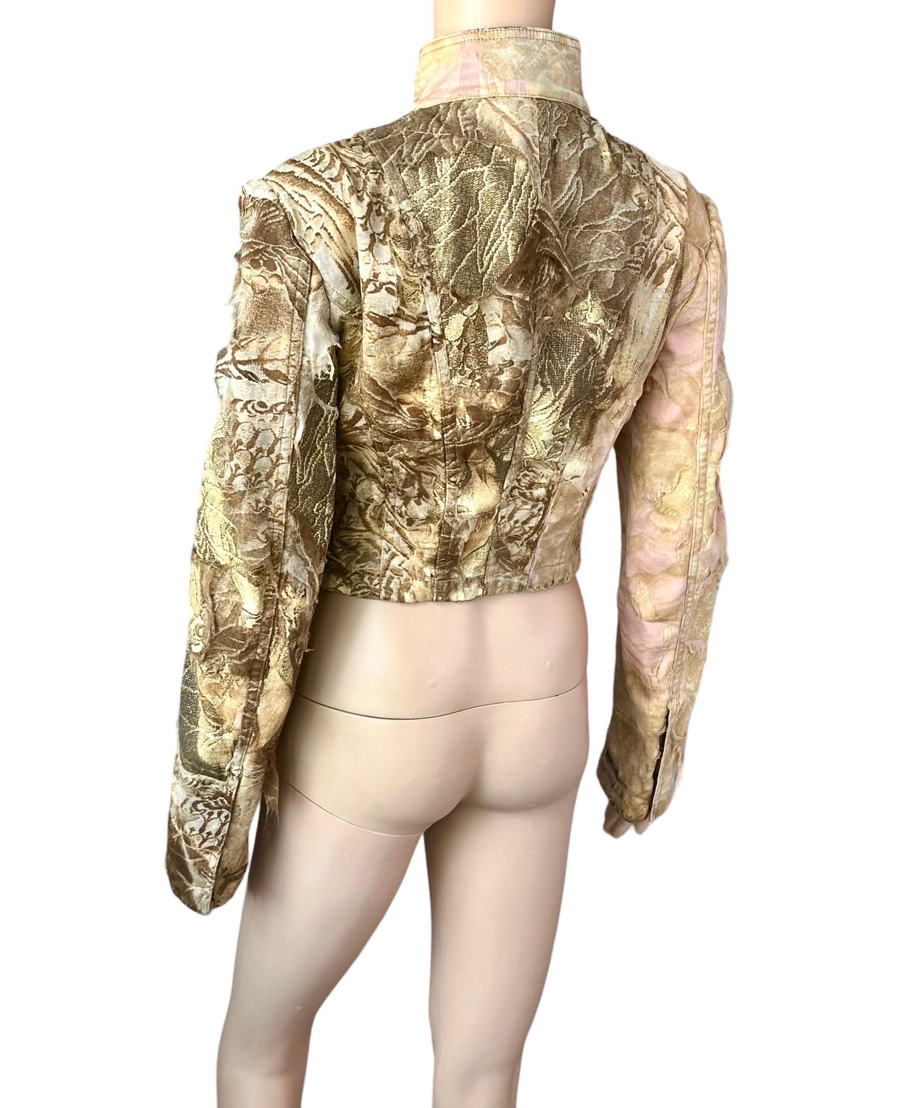 Donna Roberto Cavalli - A/I 2001 - Giacca in seta Denim Distressed Coat in vendita