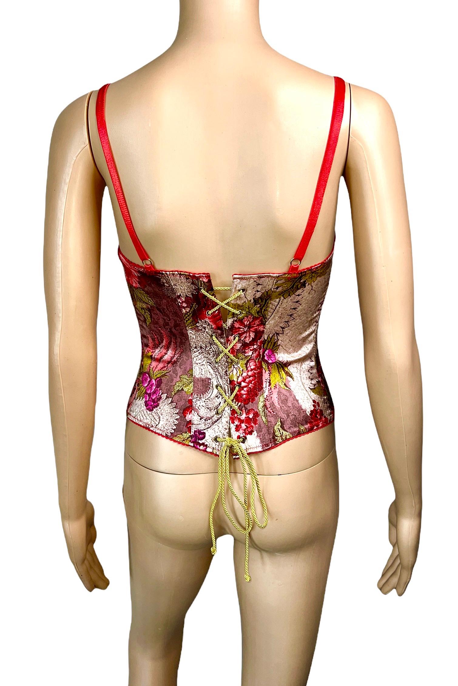 Roberto Cavalli F/W 2001 Unworn Bustier Corset Floral Print Top IT 42

Condition: New with Tags