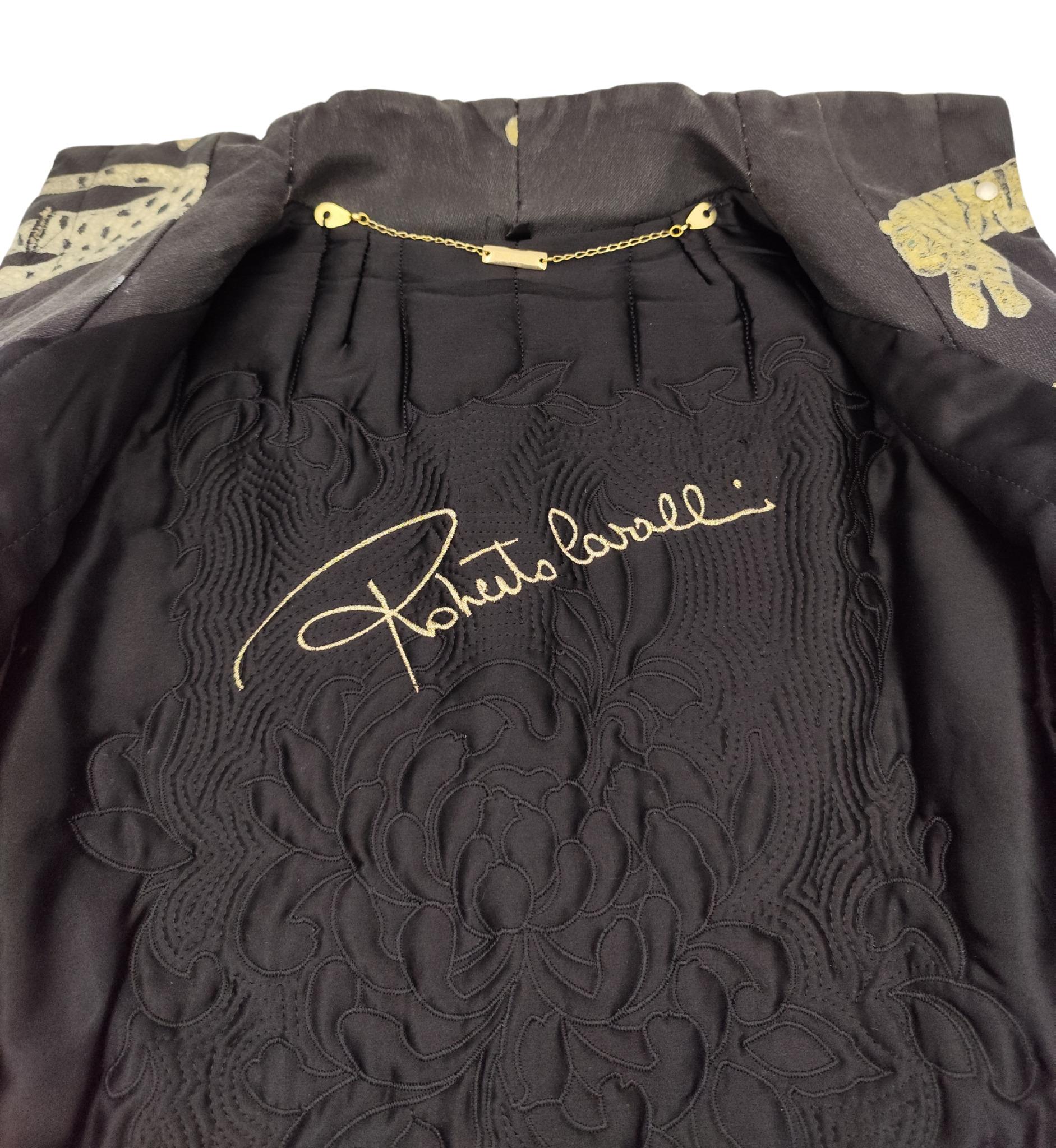 Roberto Cavalli A/I 2002 giacca in denim con stampa ghepardo e tigre in vendita 7