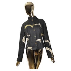 Roberto Cavalli F/W 2002 cheetah tiger print denim jacket