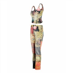 Roberto Cavalli F/W 2002 Multicolour Patchwork Top & Bottom Set
