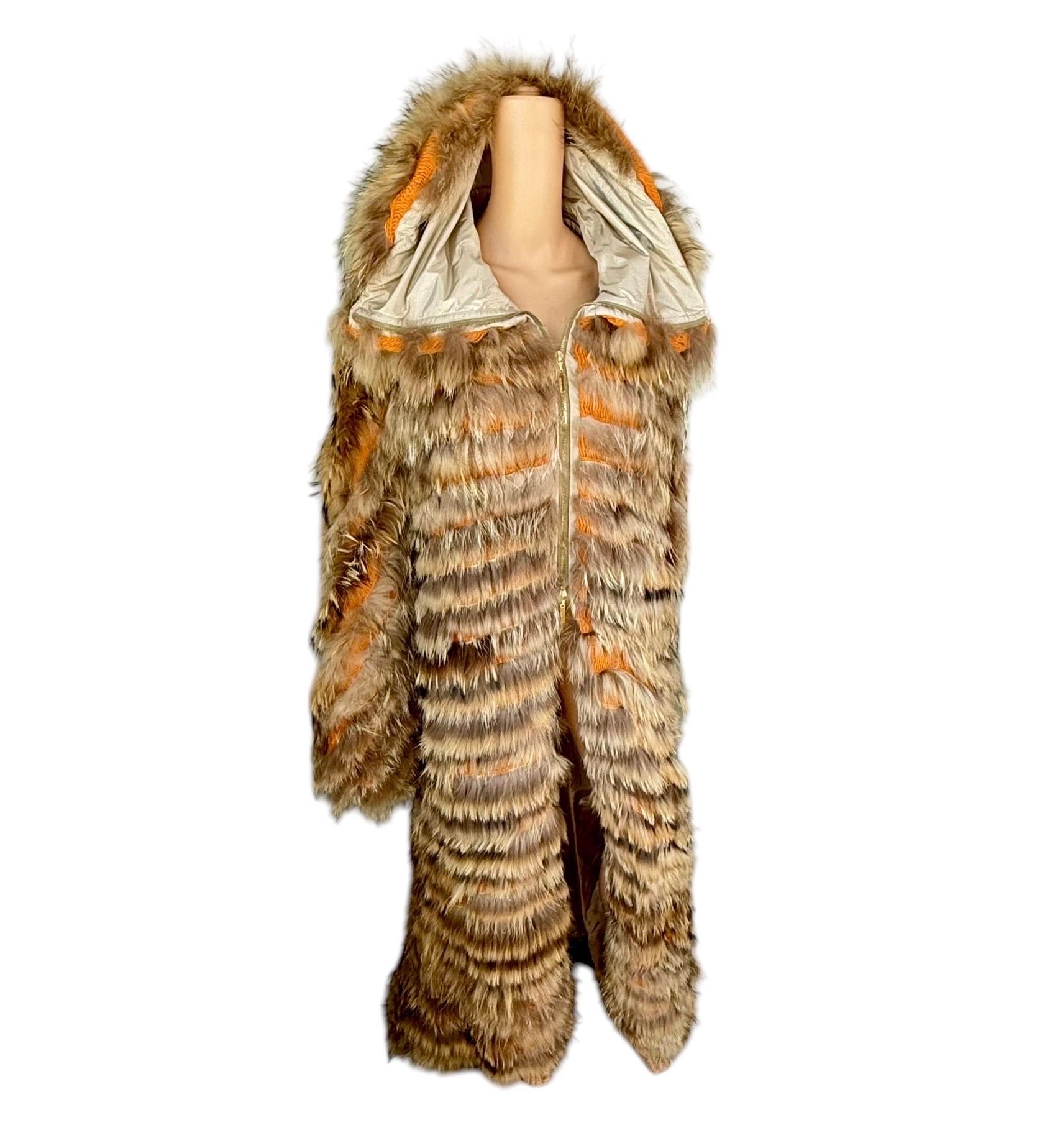 Roberto Cavalli A/I 2002 Passerella Non Indossato Colletto Completo Cerniera Maglia Pelliccia in vendita 9