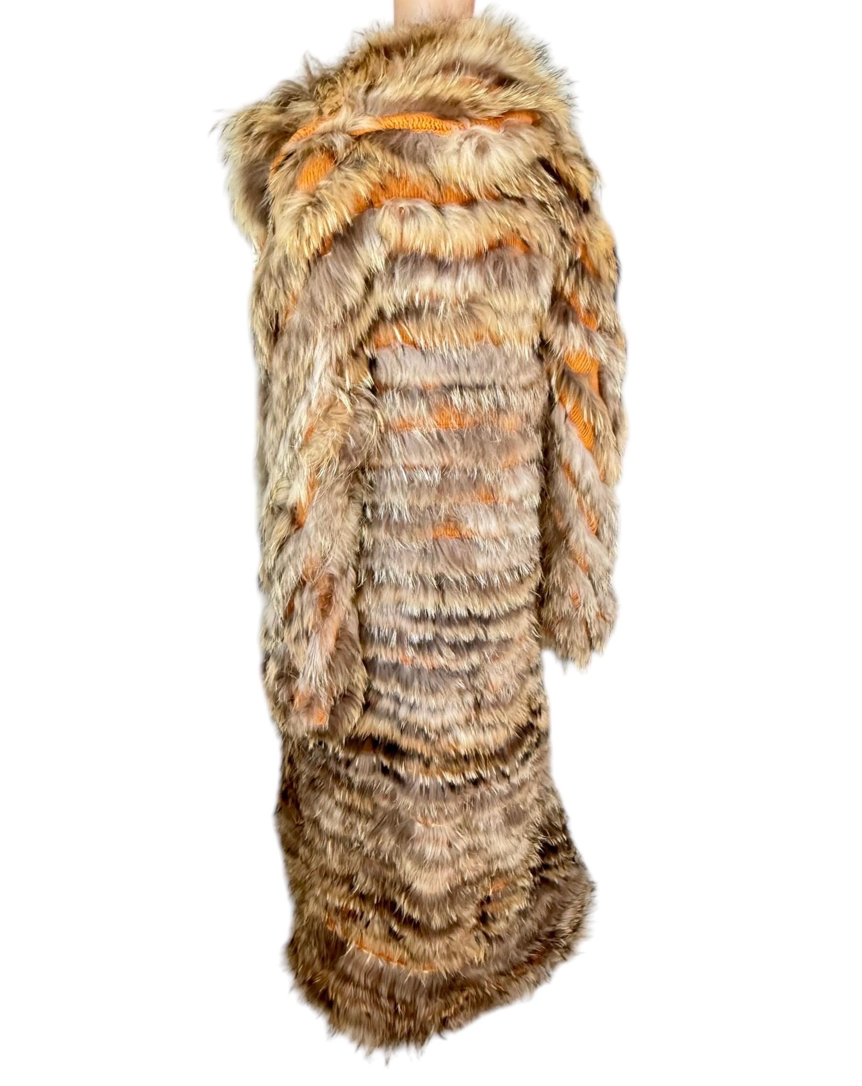 Roberto Cavalli A/I 2002 Passerella Non Indossato Colletto Completo Cerniera Maglia Pelliccia in vendita 11