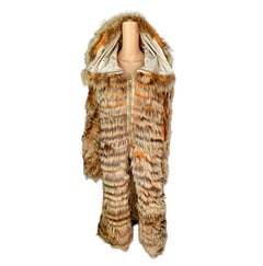 Roberto Cavalli F/W 2002 Runway Unworn Full Length Collar Zipper Knit Fur Coat