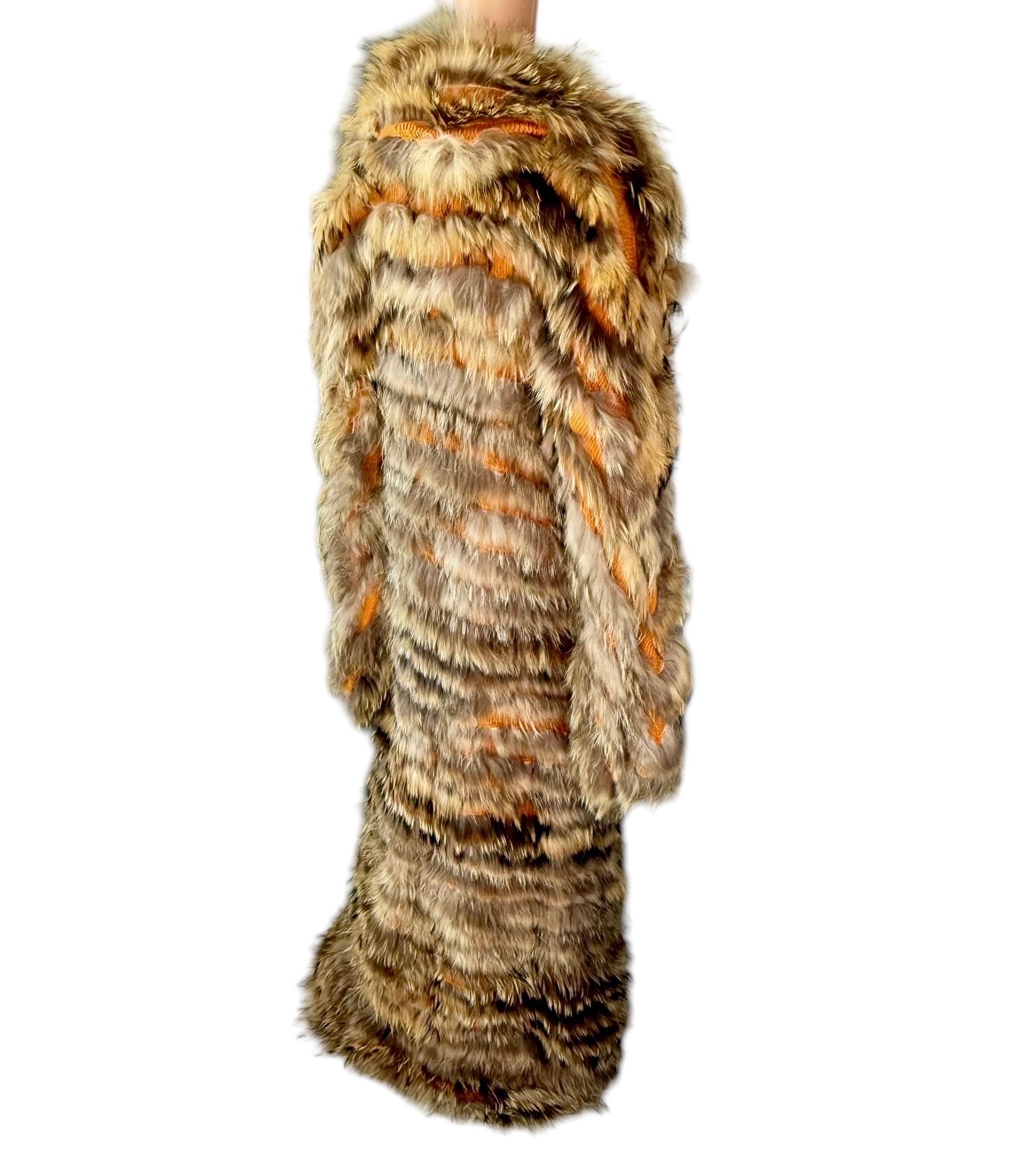 Roberto Cavalli A/I 2002 Passerella Non Indossato Colletto Completo Cerniera Maglia Pelliccia in vendita 4