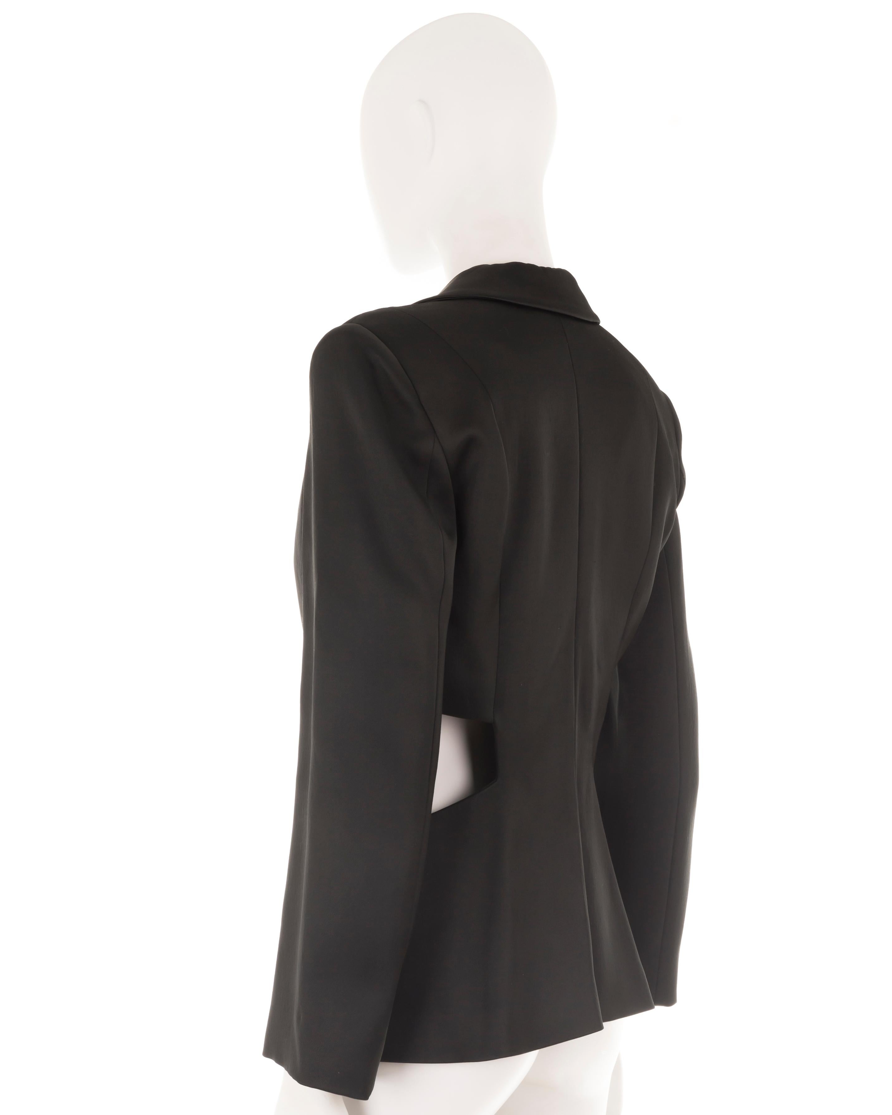 Roberto Cavalli blazer noir à découpes, automne-hiver 2003 Pour femmes en vente