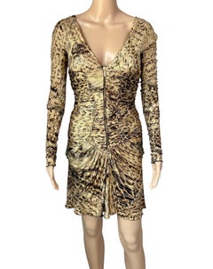 Roberto Cavalli - A/I 2003 - Abito in passerella con bustier scollato e cerniera increspata in metallo