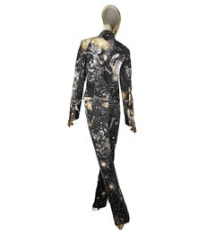 Roberto Cavalli F/W 2003 zodiac constellation print jacket and pants set