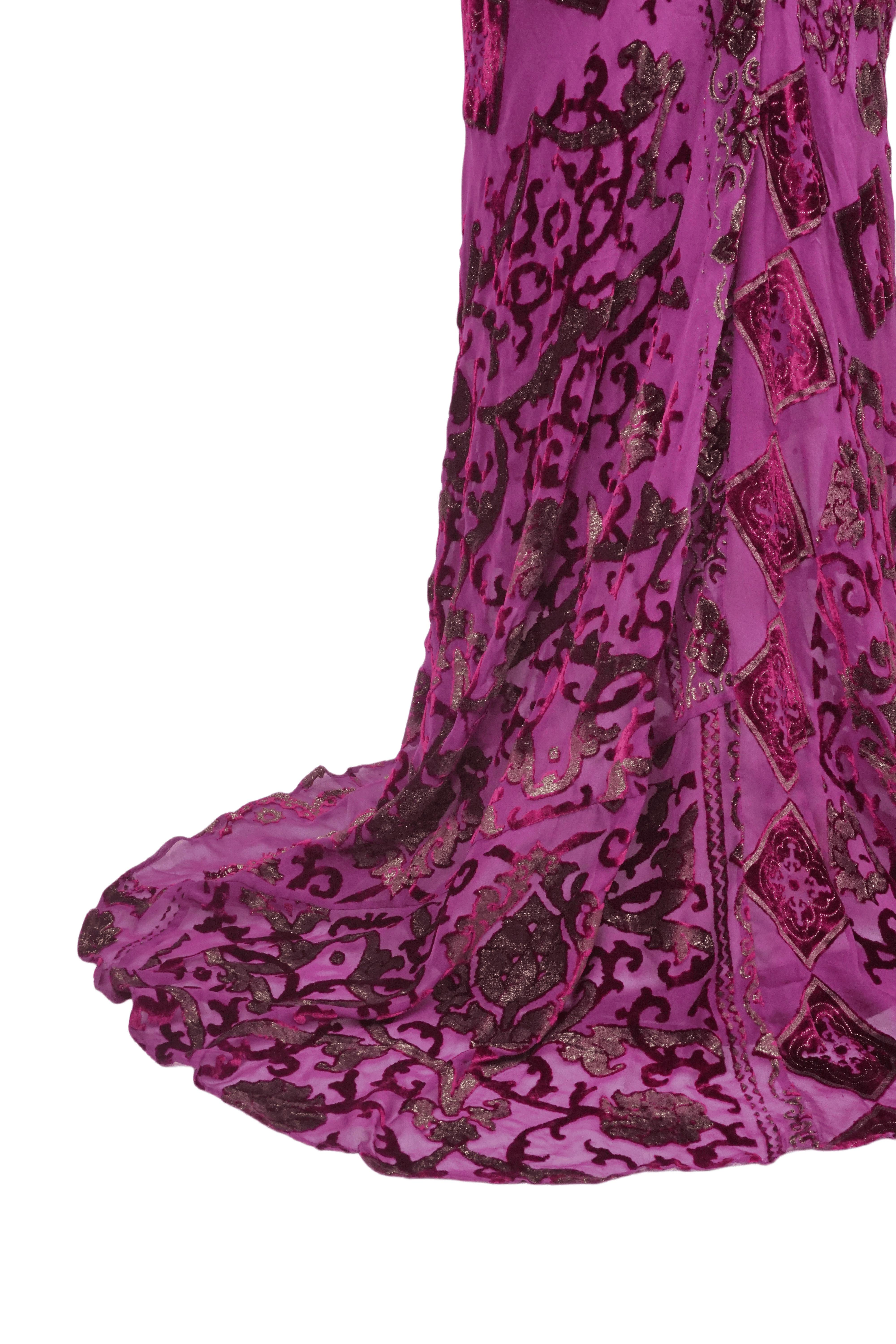 ROBERTO CAVALLI F/W 2004 Barock Lila Besticktes Neckholder Kleid NWT im Angebot 1
