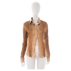 Roberto Cavalli F/W 2004 brocade printed pleated shirt