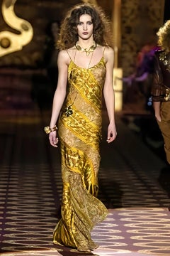 ROBERTO CAVALLI F/w 2004 Burgundy Baroque Embroidered Maxi Gown New With Tags