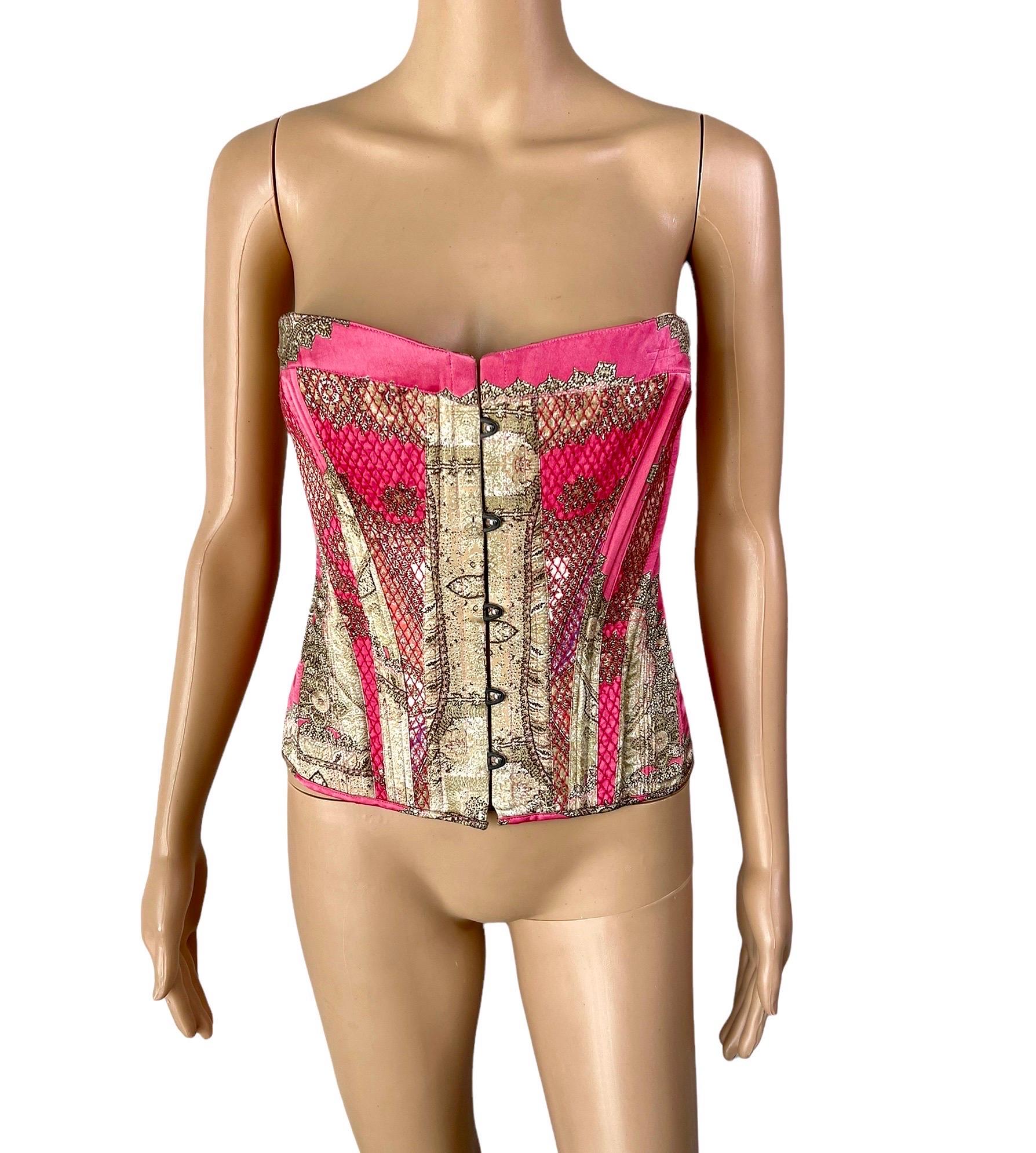 Brown Roberto Cavalli F/W 2004 Bustier Corset Top For Sale