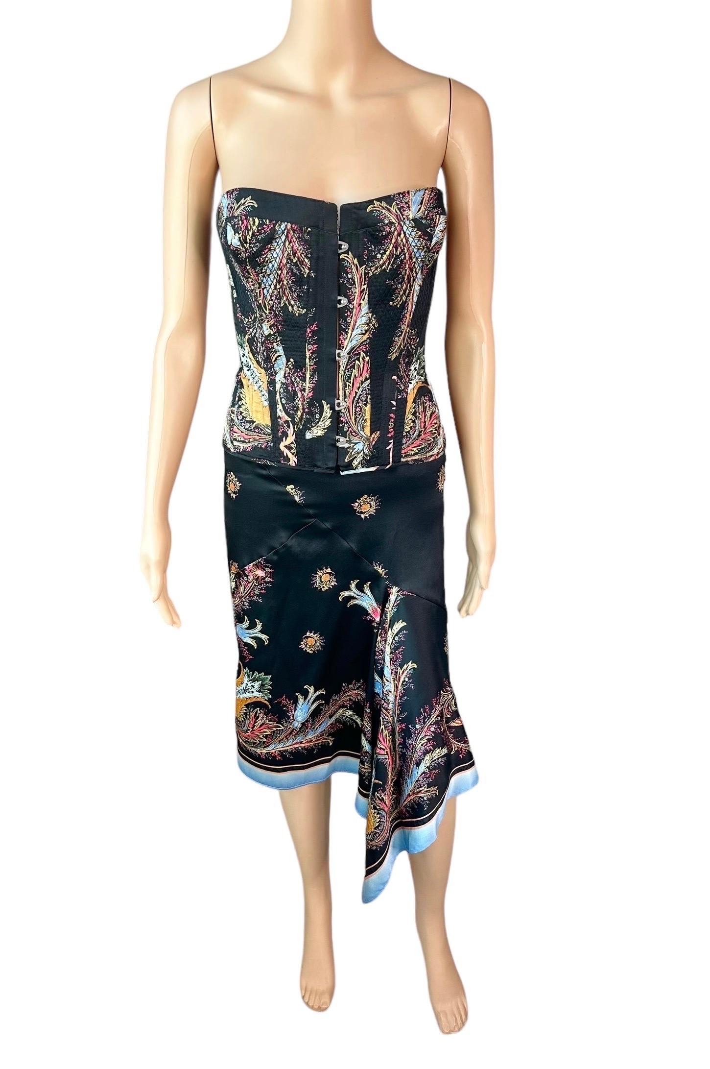 Roberto Cavalli A/I 2004 Corsetto Bustier Crop Top & Gonna Set 2 Pezzi Ensemble in vendita 5