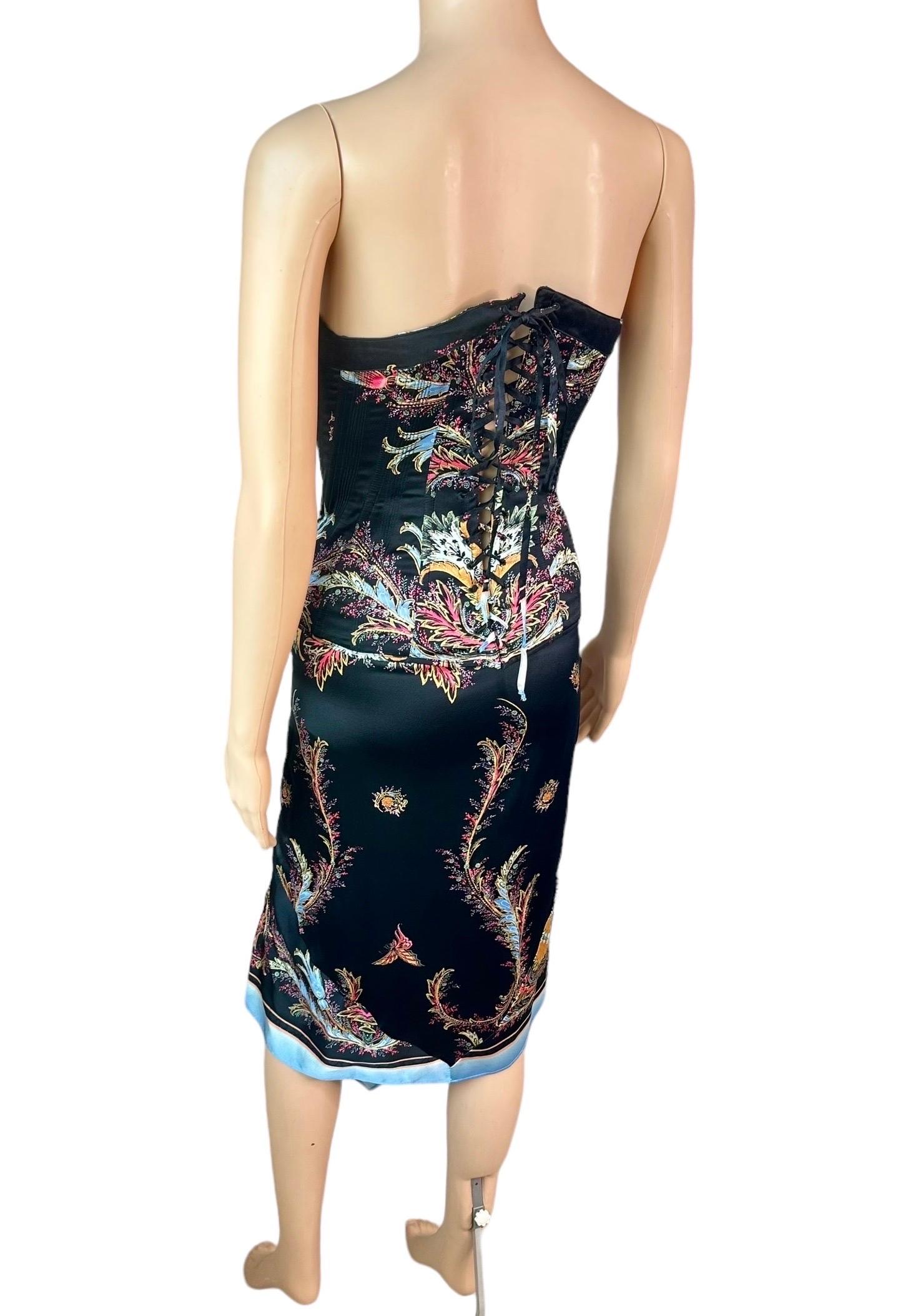 Roberto Cavalli A/I 2004 Corsetto Bustier Crop Top & Gonna Set 2 Pezzi Ensemble in vendita 6