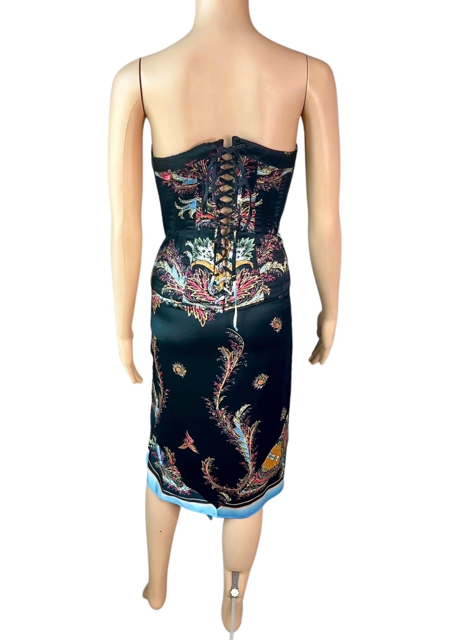 Roberto Cavalli A/I 2004 Corsetto Bustier Crop Top & Gonna Set 2 Pezzi Ensemble in vendita 7