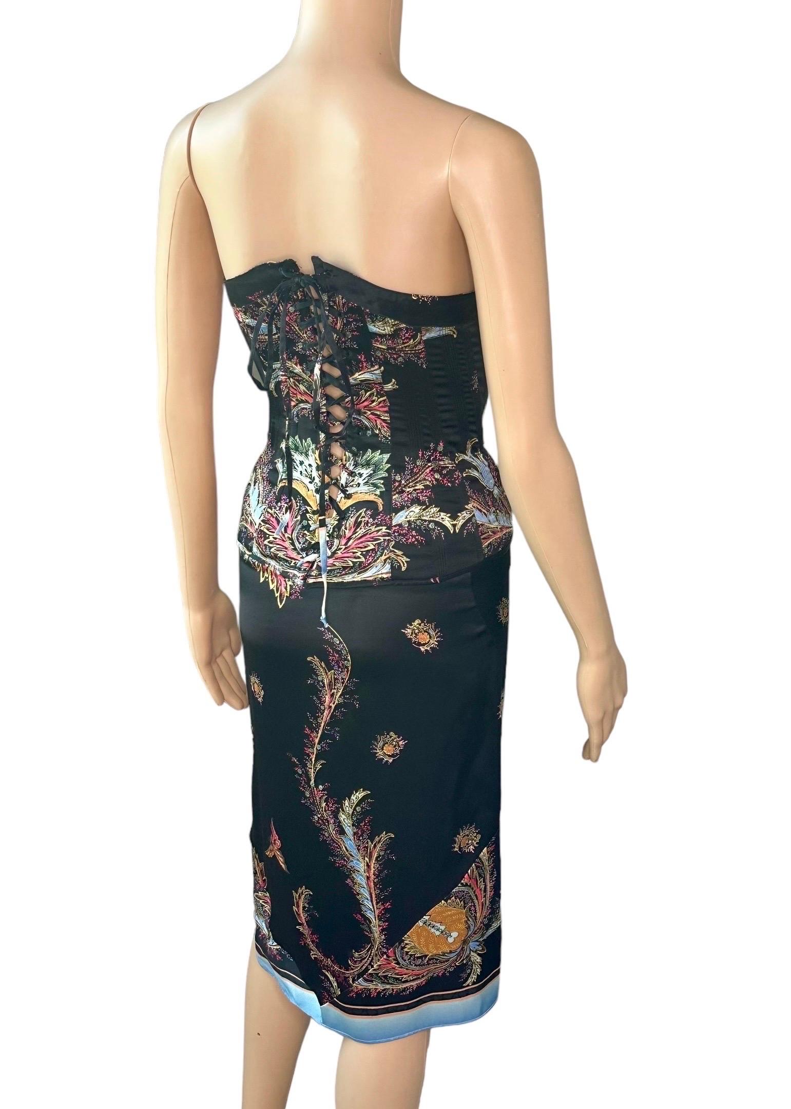 Roberto Cavalli A/I 2004 Corsetto Bustier Crop Top & Gonna Set 2 Pezzi Ensemble in vendita 8