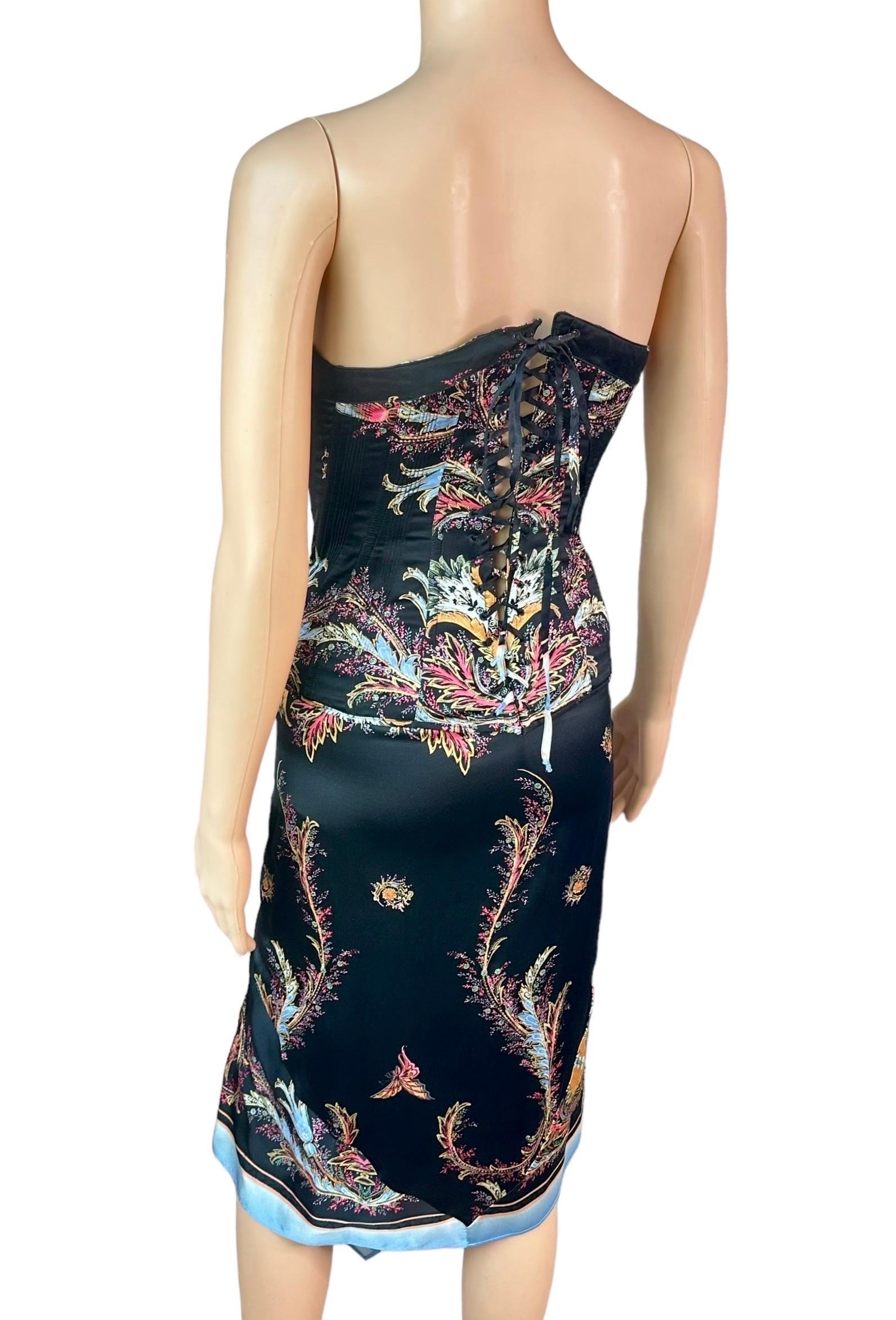 Roberto Cavalli A/I 2004 Corsetto Bustier Crop Top & Gonna Set 2 Pezzi Ensemble in vendita 1