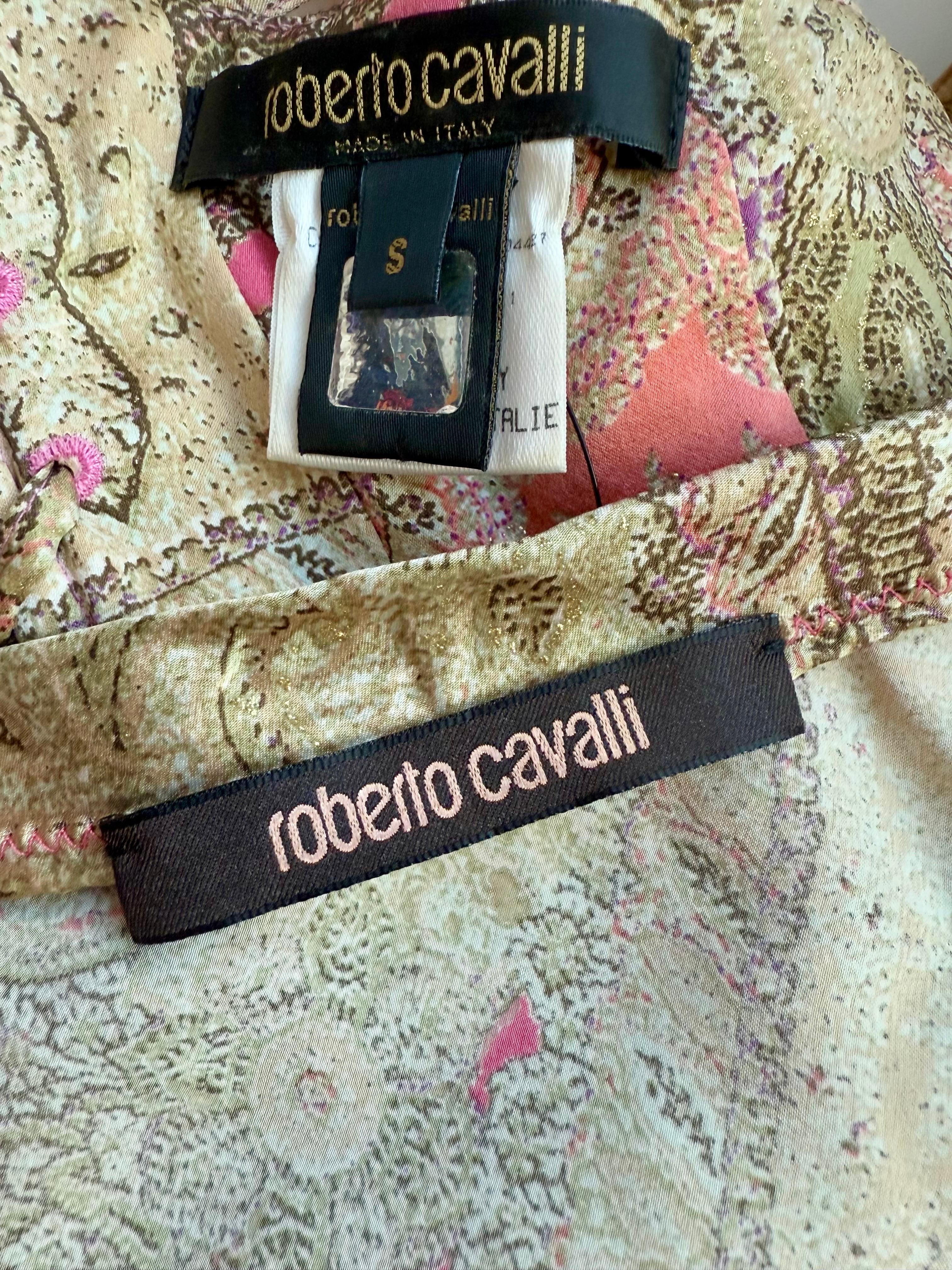 Roberto Cavalli F/W 2004 Corset Bustier Top & Maxi Skirt 2 Piece Set Ensemble 7